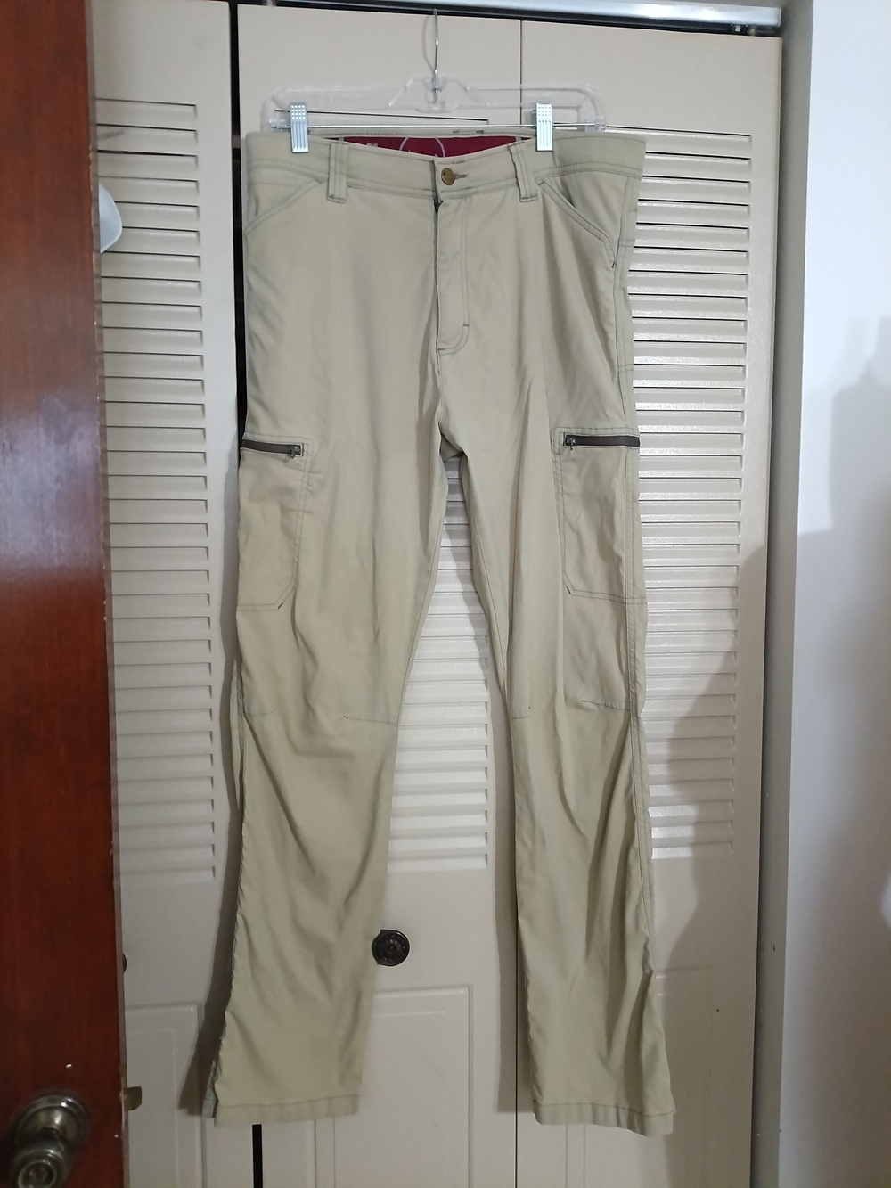 Men's Wrangler performance Khaki Cargo Pants - Beige Casual Workwear
